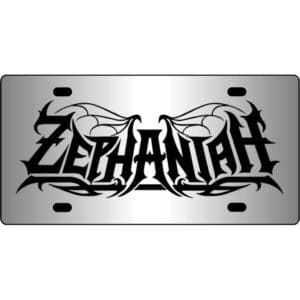 Zephaniah-Band-Logo-Mirror-License-Plate