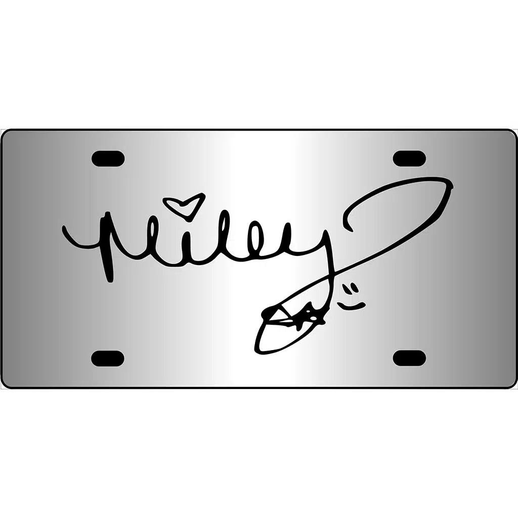 Miley Cyrus Mirror License Plate